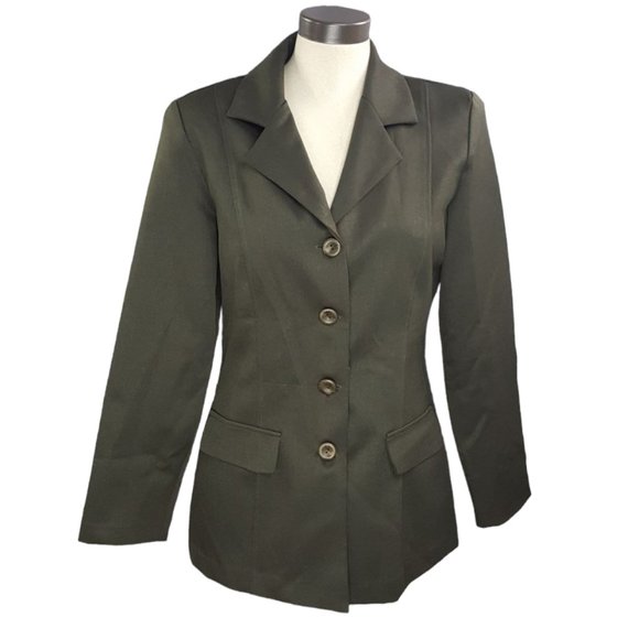 Vintage Classique Collections Women sz 7 Blazer suit Made in Canada Army Green - Picture 1 of 10